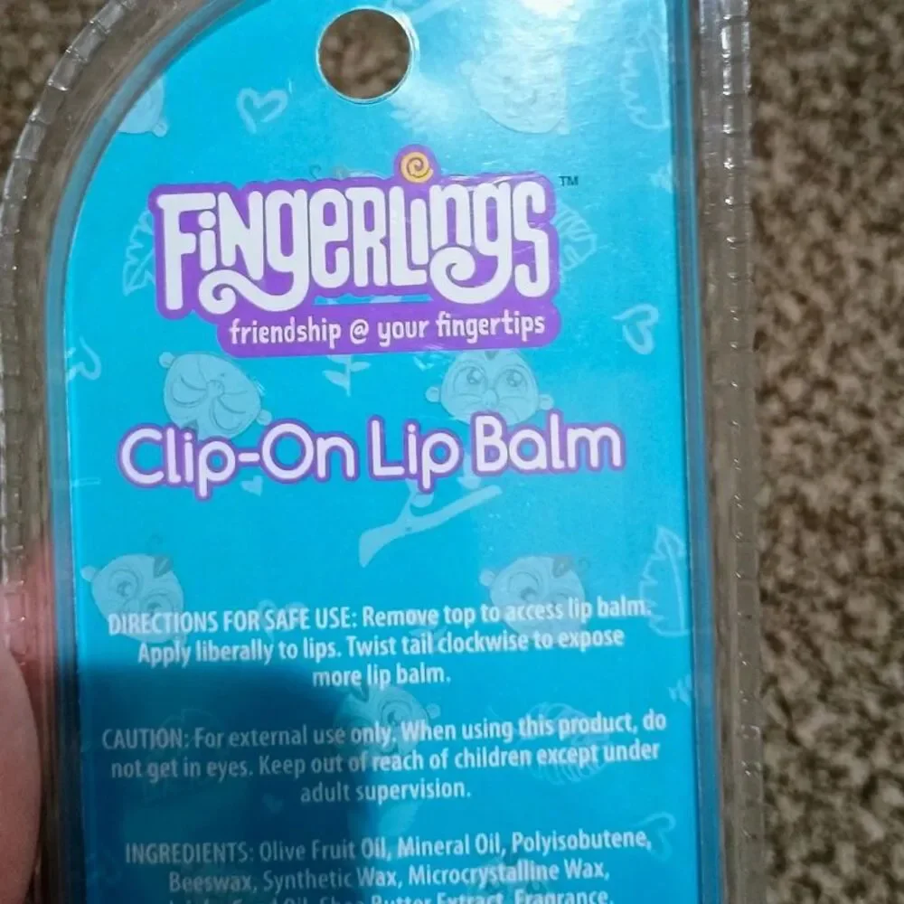 Fingerlings Cherry Flavored Clip On Lip Balm NEW